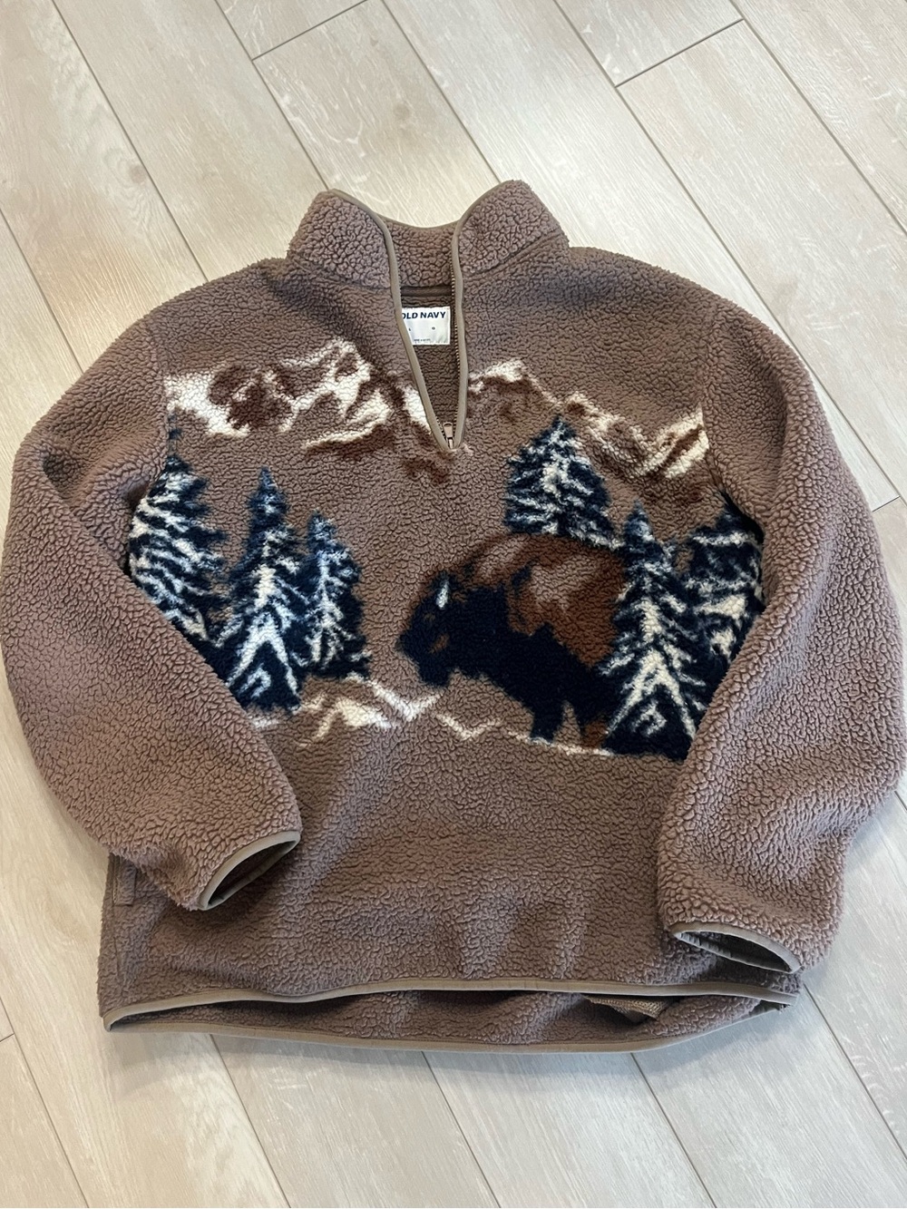 Viral Old Navy Bison Sherpa Fleece Quarter Zip Pullover